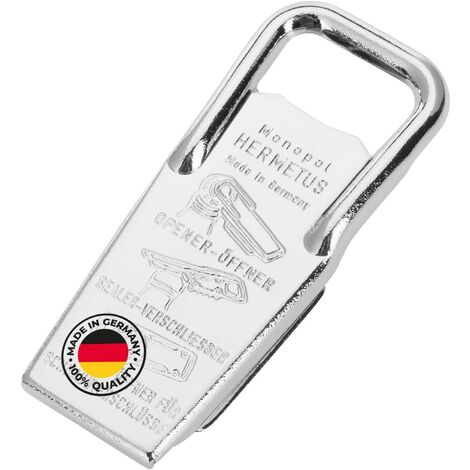 Westmark Apri- e chiudi-bottiglie, apribottiglie, apri-barattoli a vite, 3 in 1, acciaio/gomma, 8,6 x 3,7 x 1,5 cm, Hermetus, argento/rosso, 61832270