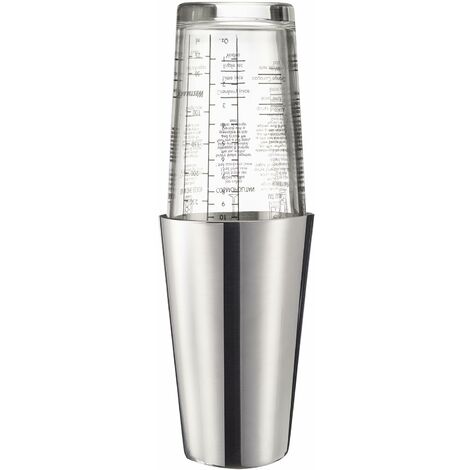 Westmark Boston Shaker Boogie – shaker per cocktail con bilancia, miscelatore professionale per cocktail, accessori per bar, include ricette – acciaio inox, 350 ml