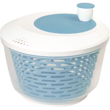 Westmark Centrifuga per Insalata, Capacità 4.4 Litri, Ø 23.5 cm, Plastica, Senza BPA, Spinderella, Colore Trasparente e Bianco e Blu, 2430226B, Blu, antiscivolo