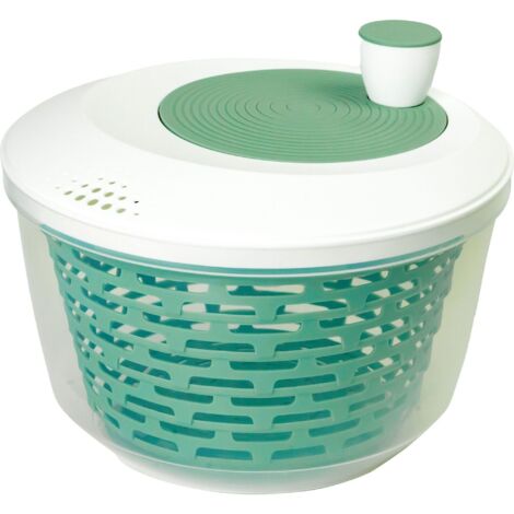 Westmark Centrifuga per Insalata, Capacità 4.4 Litri, Ø 23.5 cm, Plastica, Senza BPA, Spinderella, Colore Trasparente e Bianco e Verde Menta, 2430226M