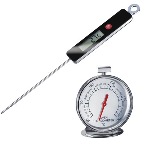 Westmark Set 2 Pezzi: 1 termometro da Inserimento (da 0°C a +200°C) + 1 termometro da Forno (da +50°C a +300°C), Acciaio Inox/plastica, Argento/Bianco/Rosso/Nero, 127822E6