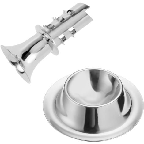 Westmark Set composto da 1 beccuccio per limone/mini centrifuga + 1 supporto, in acciaio inox, colore: argento