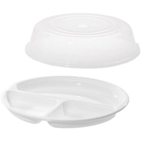 Westmark Set per Microonde , 2 Pezzi, Piatto e Coperchio, ø 25 cm Ciascuno, Plastica, Bianco/Trasparente, 224022E6