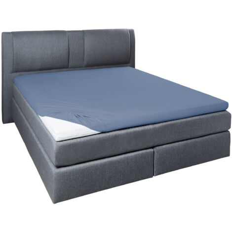 Westminster Spannbetttuch Jersey Elastan Topper 100 x 200 cm blau Spannbettlaken
