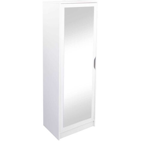 Westphalen meuble à chaussures 1 porte miroir, 7 tablettes blanc.