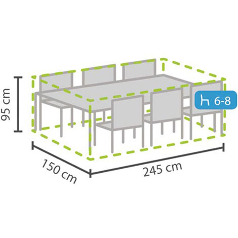 Wetterfeste Schutzhülle Abdeckung rechteckig für Garten Lounge Set, 245x150x95cm