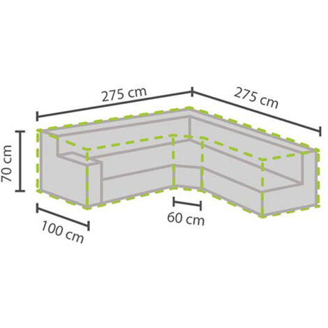 Wetterfeste Schutzhülle Abdeckung Trapez für Garten Lounge Set, 275x275x100cm