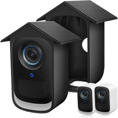 Wetterfeste Silikonhülle für die Eufy Cam 3C Sicherheitskamera – Schwarz – 2er-Pack