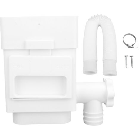 Wetterfester Fallrohrfilter, platzsparender Rinnenblechadapter für 3-4 Zoll Fallrohre, weiß.