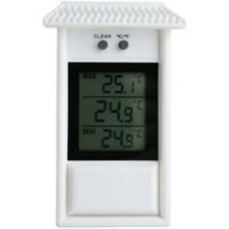 Wetterfestes digitales Thermometer, klassisches Design, genaue Messung für drinnen und draußen, geeignet für Garten, Gewächshaus, Wachstumsraum, Weiß