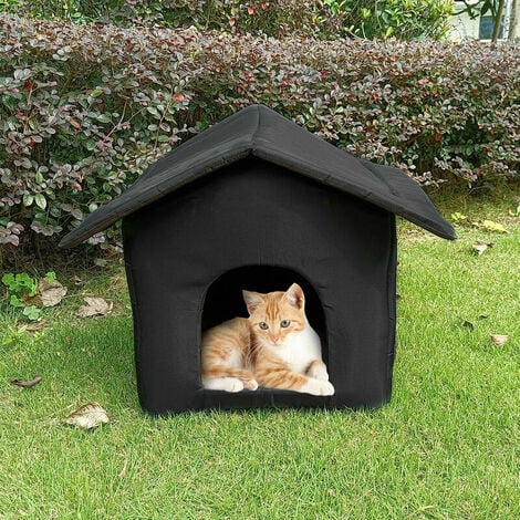 Wetterfestes Katzenhaus für den Außenbereich, Hundehaus für den Innenbereich, falt wetterfestes Katzenzelt, warmes Oxford-Tuch für den Winter, L