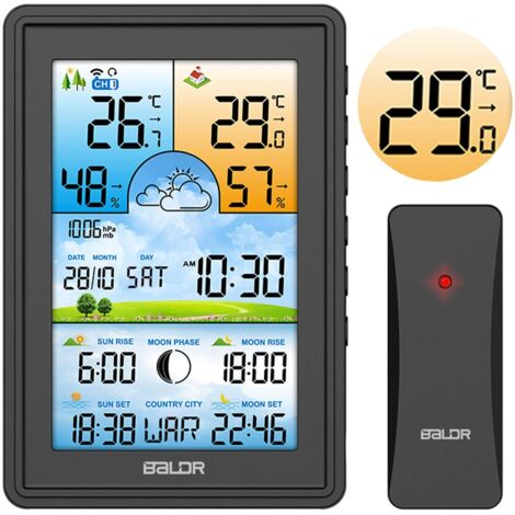 Wetterstation mit Display BD-906 schwarz