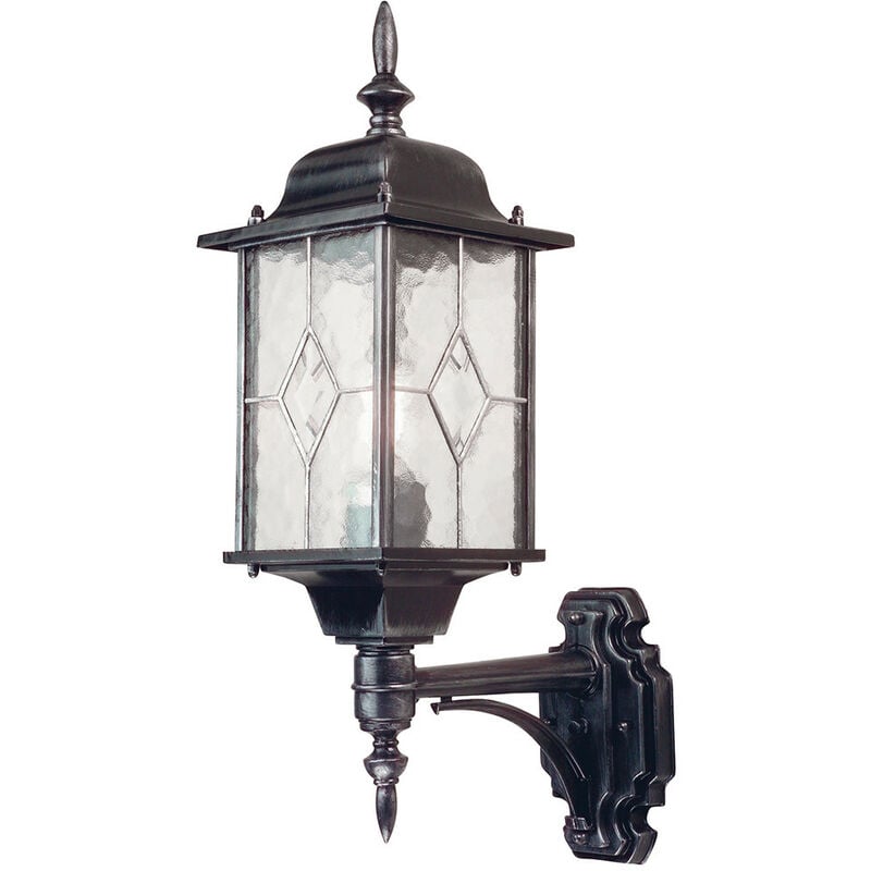 Elstead Wexford - 1 Light Outdoor Wall Lantern Light Black Silver IP43, E27