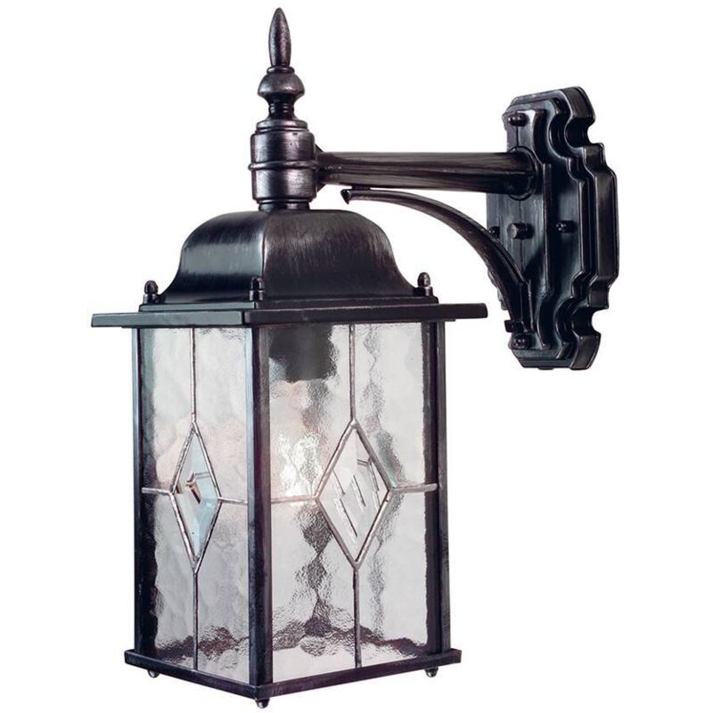 Elstead Wexford - 1 Licht Außenwandlaterne Licht Schwarz Silber Ip43, E27
