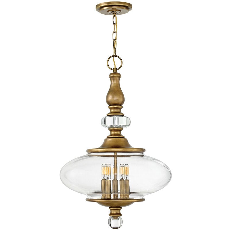 Wexley - 5 Light Ceiling Pendant Brass, E14 - Elstead