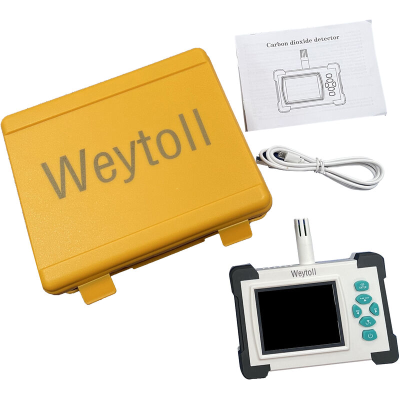 

Weytoll Detector de dioxido de carbono con bateria recargable Probador de medidor de CO2 portatil para detector de calidad del aire de dioxido de