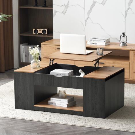 WF311892AAZ )Couchtisch mit Liftfunktion - 109.5cm, graues Gestell, stilvolles Design, Stauraum unter der Tischplatte