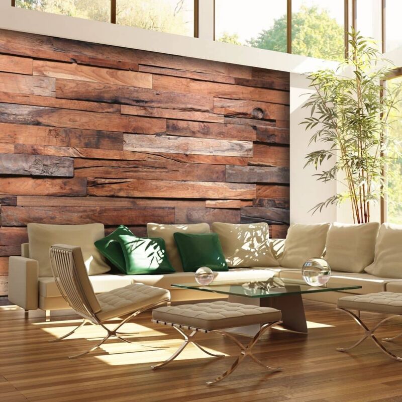 

W&G Mural fotográfico Wooden Wall - Marrón