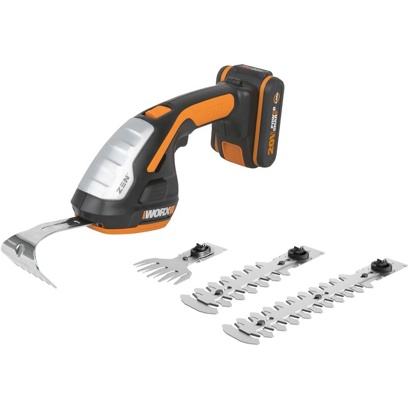 

WORX Tijeras 4 en 1: Arreglasetos/Cortacésped/Cortasetos/Azadilla 20V 2.0Ah (1 Bat), WG801E.5