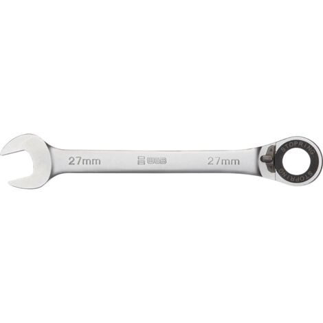WGB Maulschlüssel mit Ringratsche Schraubenschlüssel gekröpft SW 15 mm Stahl