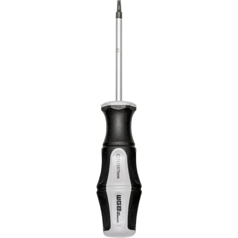 WGB Schraubendreher Torx - Schraubenzieher TX15 Klingenlänge 75mm mit 2K-Griff, Stahl