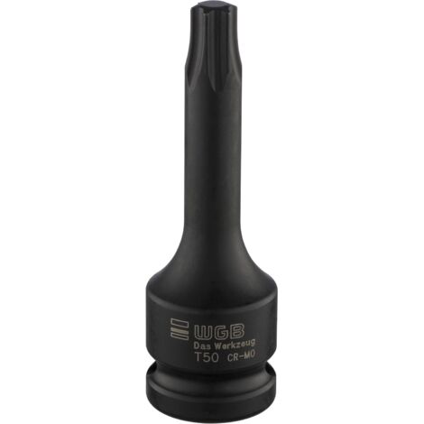 WGB Steckschlüssel Torx 50 - Kraft Steckschlüssel mit 1/2 Zoll vierkant, TX50 schwarz
