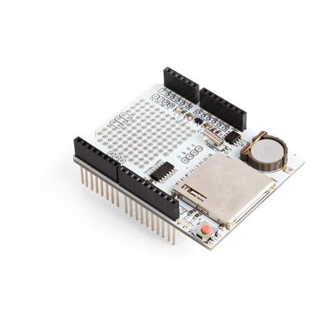 Whadda Escudo de registro de datos compatible con Arduino®, tarjeta SD, batería de respaldo, apilable, creación de prototipos