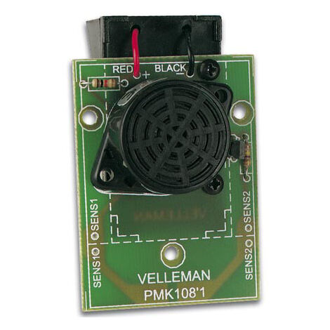 Whadda Kit de Soldadura, Bricolaje, Alarma de Agua, Sensor de Agua Desmontable, Alarma de detección, batería de 9 V