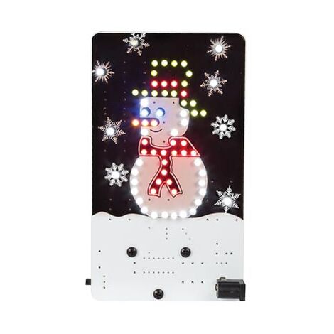 Whadda Kit de Soldadura, Bricolaje, muñeco de Nieve Animado, 69 LED, Colorida decoración navideña