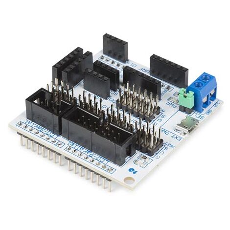 Whadda WPSH454 accesorio para placa de desarrollo Tarjeta de expansión de pines Sensor Shield para conexión de dispositivos Negro, Blanco