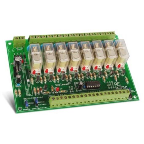 Whadda WSRC8056 Scheda Relè 8 Canali Verde 12V
