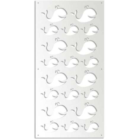 WHALE - Pannello in PVC traforato - Parasole - Colore: bianco - Misura: 50x150 cm