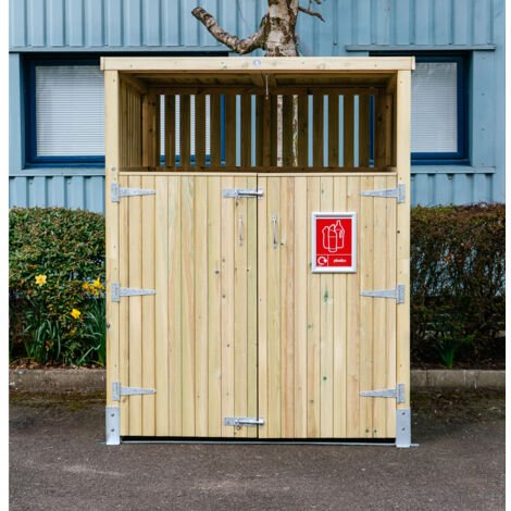 Whalley Commercial Euro Wheelie Bin Store with Roof - L154.5 x W164 x H210 cm - Self Assembly - Fits 1 x 660L to 1100L Wheelie Bin