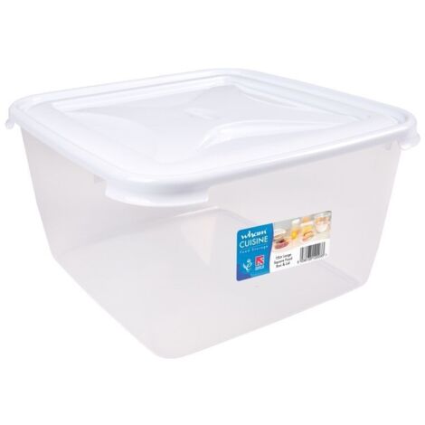 Wham Cuisine 15L Clear & Ice White Large Square Food Box & Lid