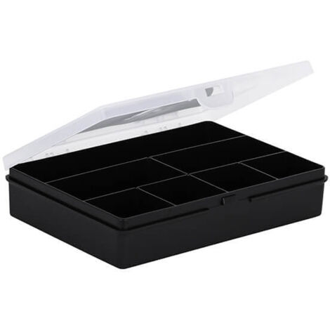 Wham Organiser Box 2.01 19cm with 7 Divisions Recycled Black/Clear