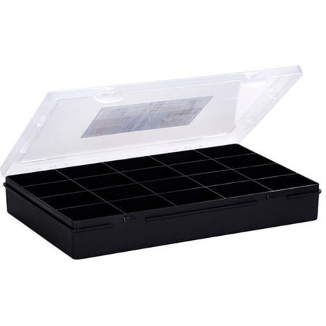 Wham Organiser Box 3.05 29cm with 20 Divisions Recycled Black/Clear