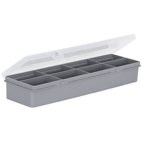Wham Organiser Box 4.01 29cm with 8 Divisions Soft Grey/Clear