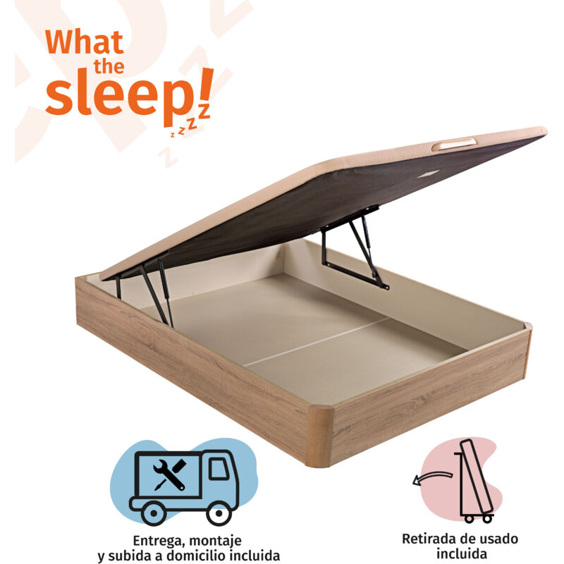 

What The Sleep!zzzz - What The Sleep I Canapé abatible Gran Capacidad I 180x200 I Montaje en Domicilio y Retirada Usado Incluido I Tapa 3D I Color