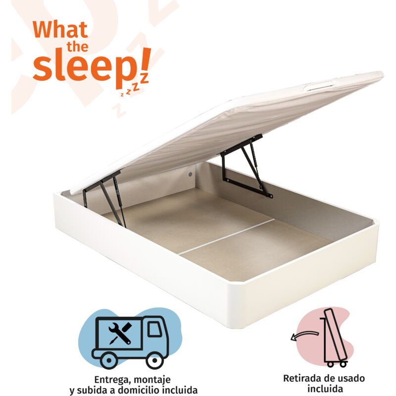 

What The Sleep!zzzz - What The Sleep I Canapé abatible gran capacidad I 135x190 I Montaje en domicilio y retirada usado incluido I Tapa 3D I Color