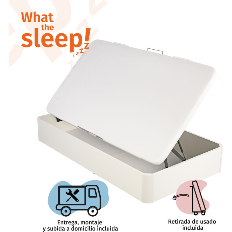 

What The Sleep!zzzz - What The Sleep I Canapé Juvenil Apertura Lateral 90x190 I Blanco I Alta Resistencia y Capacidad I Entrega, Montaje Dentro del