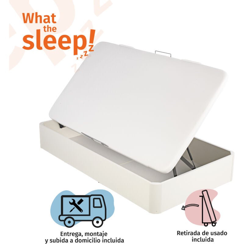 

What The Sleep!zzzz - What The Sleep I Canapé Juvenil Apertura Lateral 105x190 I Blanco I Alta Resistencia y Capacidad I Entrega, Montaje Dentro del