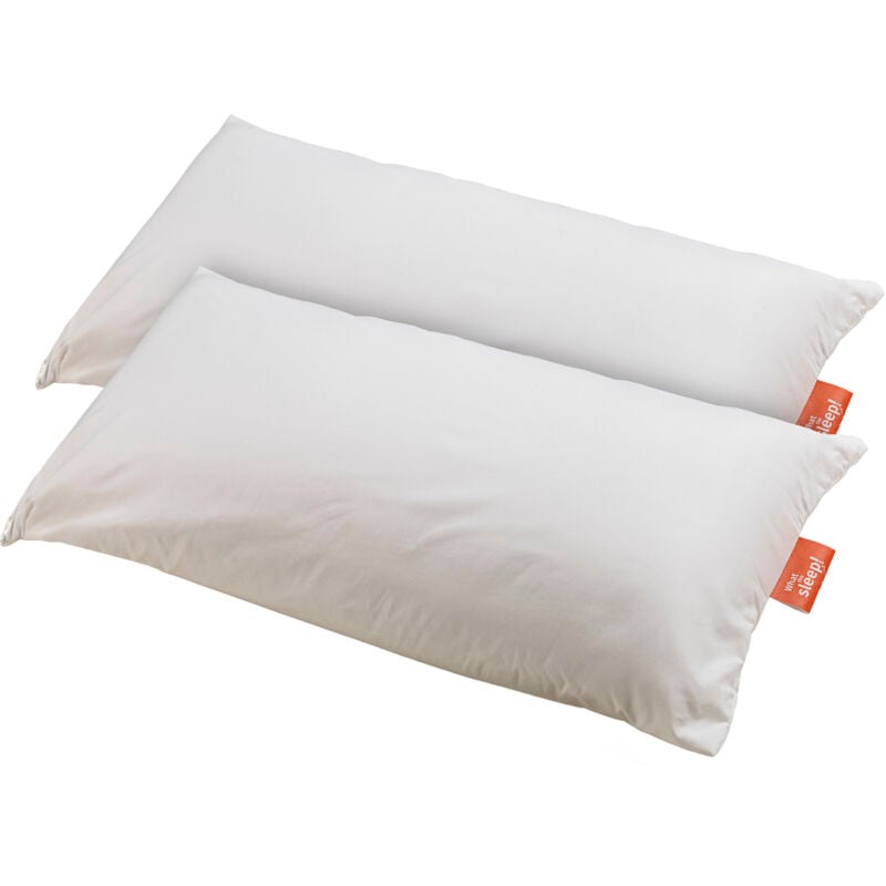 

What The Sleep I Pack 2 Almohadas sostenibles Fibra 70 cm I Firmeza Media-Alta, Alta transpirabilidad I Tejido y Fibra de Origen Reciclado I