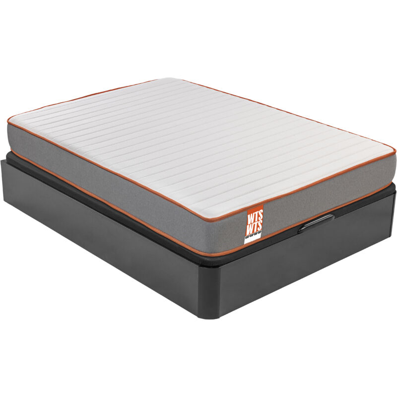 

What The Sleep!zzzz - What The Sleep I Pack colchón sostenible HR con visco y canapé negro gran capacidad I Entrega, montaje dentro del domicilio y