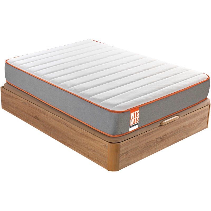 

What The Sleep!zzzz - What The Sleep I Pack colchón sostenible HR visco soja natural y canapé abatible natural gran capacidad I Entrega, montaje