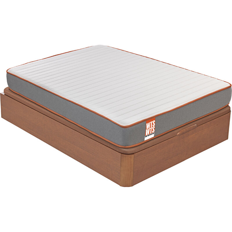 

What The Sleep!zzzz - What The Sleep I Pack colchón sostenible HR con visco y canapé cerezo gran capacidad I Entrega, montaje dentro del domicilio y