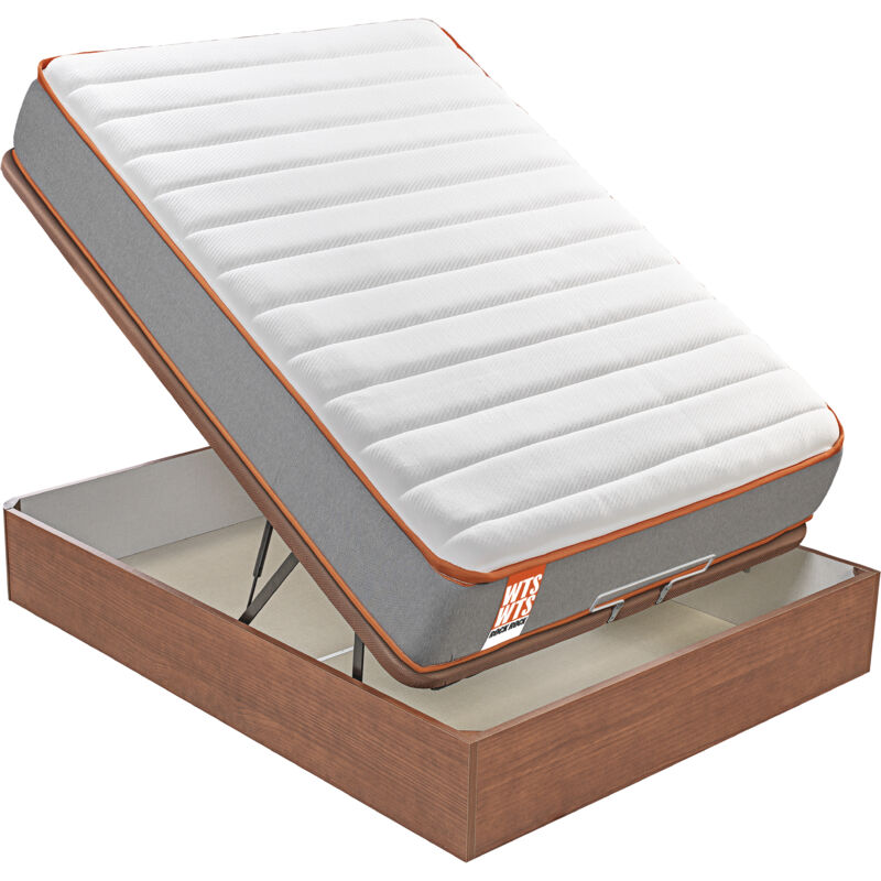 

What The Sleep!zzzz - What The Sleep I Pack colchón sostenible HR visco soja natural y canapé abatible cerezo gran capacidad I Entrega, montaje