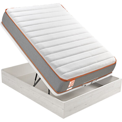 What the Sleep I Pack colchón sostenible HR con visco y canapé glaciar gran capacidad I Entrega, montaje dentro del domicilio y retirada de usado incluida I 3 años garantía
