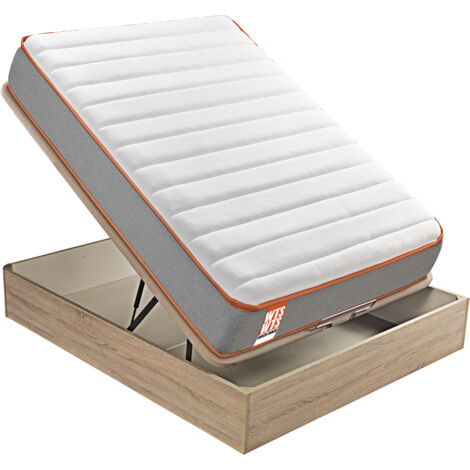 What the Sleep I Pack colchón sostenible HR con visco y canapé natural gran capacidad I Entrega, montaje dentro del domicilio y retirada de usado incluida I 3 años garantía
