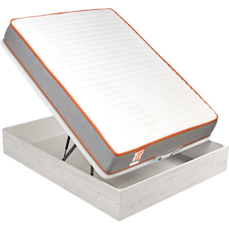 What the Sleep I Pack colchón sostenible HR con visco y canapé glaciar gran capacidad I Entrega, montaje dentro del domicilio y retirada de usado incluida I 3 años garantía