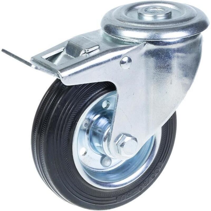 Wheel - 100 mm - Swivel - With brake - Capacity 90 kg